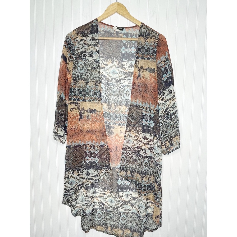 Bohemian Patchwork Open Front Cardigan